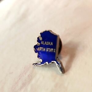 Alaska 49th State Blue Enamel Lapel/Hat Pin Jewelry/Accessories